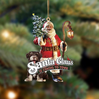 Santa Is Coming To Town With Havanese-Two Sided Ornament - Thegiftio UK