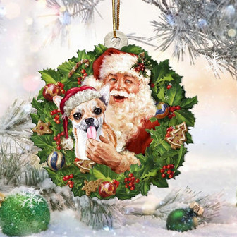 Santa Holds The Chihuahua-Two Sided Ornament - Thegiftio UK