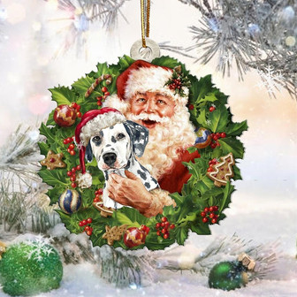 Santa Holds The Dalmatian-Two Sided Ornament - Thegiftio UK