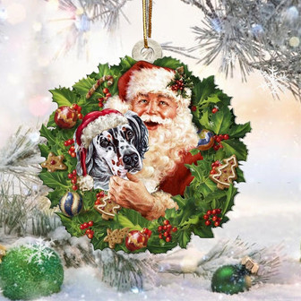 Santa Holds The English Setter-Two Sided Ornament - Thegiftio UK