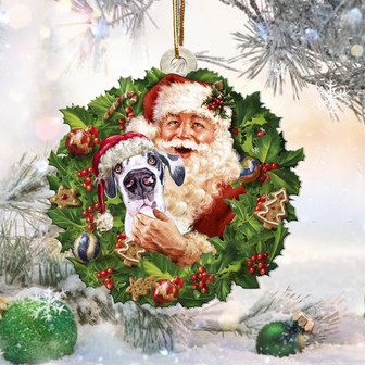 Santa Holds The Great Dane-Two Sided Ornament - Thegiftio UK