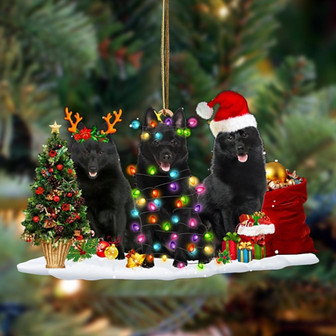 Schipperke-Christmas Dog Friends Hanging Ornament - Thegiftio UK
