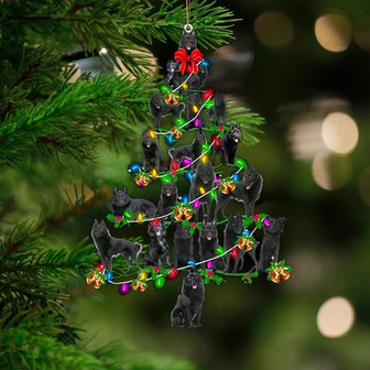 Schipperke-Christmas Tree Lights-Two Sided Ornament - Thegiftio UK