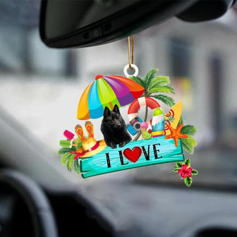 Schipperke-I Love Summer-Two Sided Ornament - Thegiftio UK