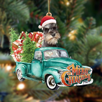Schnauzer 1 (1)-Green Truck Hanging Ornament - Thegiftio UK