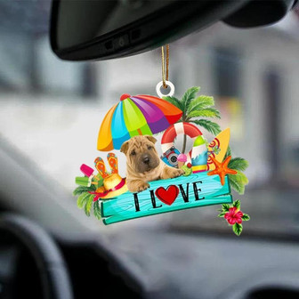 Shar Pei-I Love Summer-Two Sided Ornament - Thegiftio UK