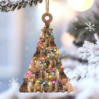 Shar pei lovely tree gift for shar pei lover gift for dog lover ornament - Thegiftio UK