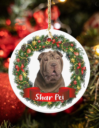 Shar Pei-Noel Circle-Two Sided Ornament - Thegiftio UK