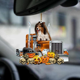 Sheltie-Pumpkin & Truck Car Hanging Ornament - Thegiftio UK