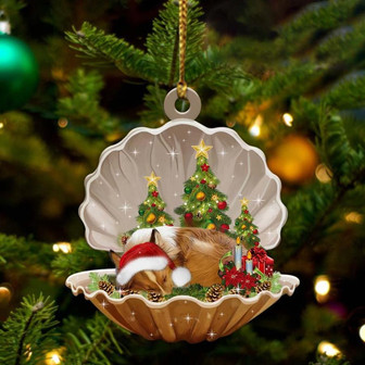 Sheltie3-Sleeping Pearl in Christmas Two Sided Ornament - Thegiftio UK