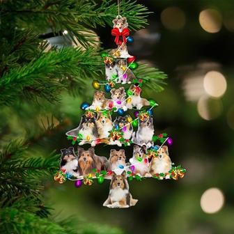 Shetland Sheepdog-Christmas Tree Lights-Two Sided Ornament - Thegiftio UK