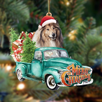 Shetland Sheepdog-Green Truck Hanging Ornament - Thegiftio UK