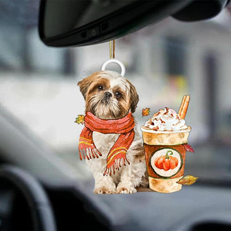 Shih Tzu 2-Pumpkin Spice Kinda-Two Sided Ornament - Thegiftio