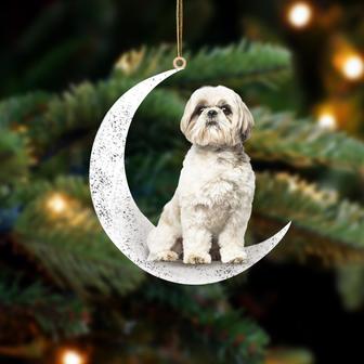 Shih Tzu 2-Sit On The Moon-Two Sided Ornament - Thegiftio UK