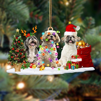 Shih Tzu-Christmas Dog Friends Hanging Ornament - Thegiftio UK