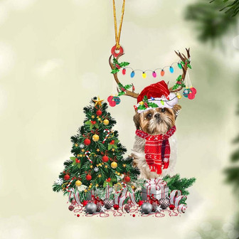 shih tzu-Christmas Tree Gift Hanging Ornament - Thegiftio UK