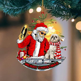 Shih Tzu2-Christmas Party-Two Sided Ornament - Thegiftio UK