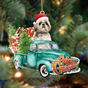 Shih Tzu2-Green Truck Hanging Ornament - Thegiftio UK