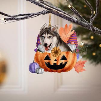 Siberian Husky-Gnomes Pumpkins Hanging Ornament - Thegiftio UK