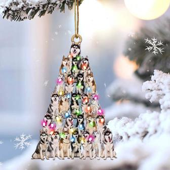Siberian husky lovely tree gift for siberian husky lover gift for dog lover ornament - Thegiftio UK
