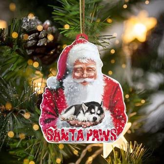 Siberian Husky-Santa Paws-Two Sided Ornament - Thegiftio UK