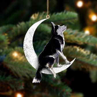 Siberian Husky-Sit On The Moon-Two Sided Ornament - Thegiftio UK