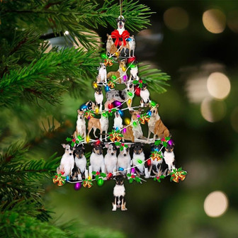 Smooth Collie-Christmas Tree Lights-Two Sided Ornament - Thegiftio UK