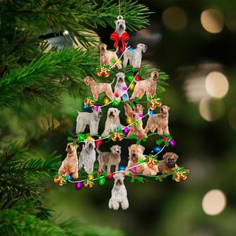 Soft Coated Wheaten Terrier-Christmas Tree Lights-Two Sided Ornament - Thegiftio UK