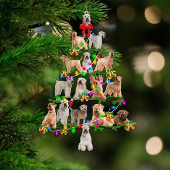Soft Coated Wheaten Terrier-Christmas Tree Lights-Two Sided Ornament - Thegiftio