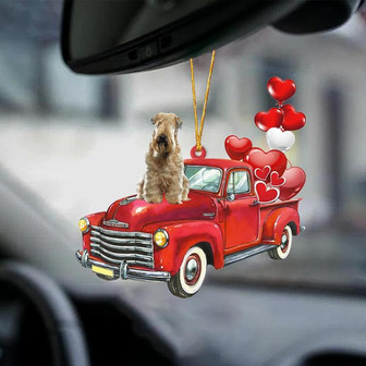 Soft Coated Wheaten Terrier-Red Sports car-Two Sided Ornament - Thegiftio UK