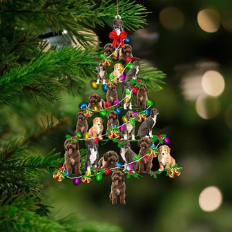 Spanish Water Dog-Christmas Tree Lights-Two Sided Ornament - Thegiftio