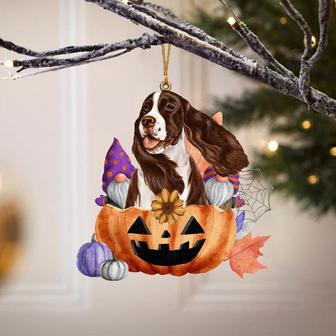 Springer Spaniel-Gnomes Pumpkins Hanging Ornament - Thegiftio UK