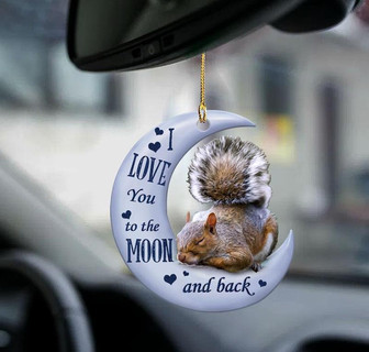 Squirrel moon back gift for Squirrel lover two sided ornament - Thegiftio