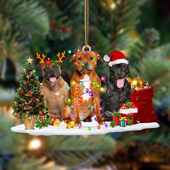 Staffordshire Bull Terrie-Christmas Dog Friends Hanging Ornament - Thegiftio UK
