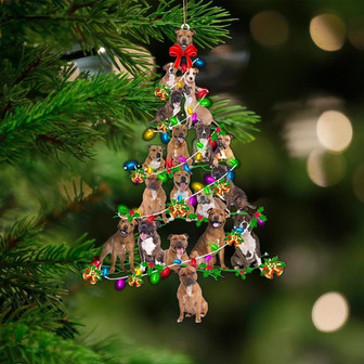 Staffordshire Bull Terrier-Christmas Tree Lights-Two Sided Ornament - Thegiftio UK