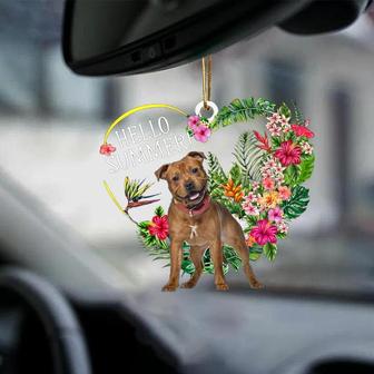 Staffordshire Bull Terrier-Hello Summer-Two Sided Ornament - Thegiftio UK