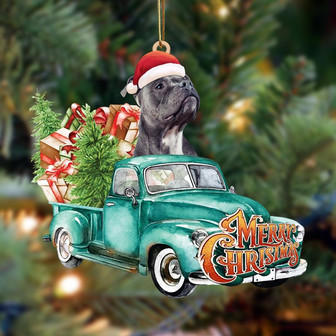 Staffordshire Bull Terrier1-Green Truck Hanging Ornament - Thegiftio UK