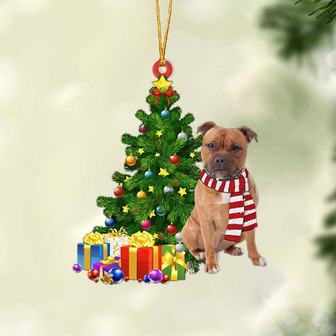 Staffordshire Bull Terriers-Christmas Star Hanging Ornament - Thegiftio UK