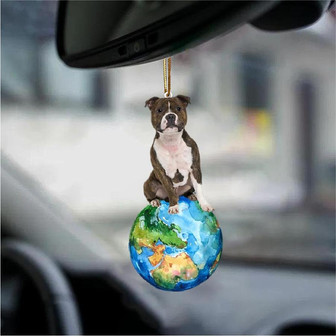 Staffordshshire Bull Terrier-Around My Dog-Two Sided Ornament - Thegiftio UK