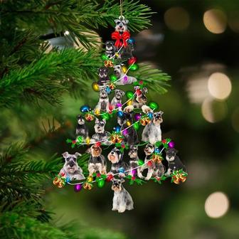 Standard Schnauzer-Christmas Tree Lights-Two Sided Ornament - Thegiftio UK