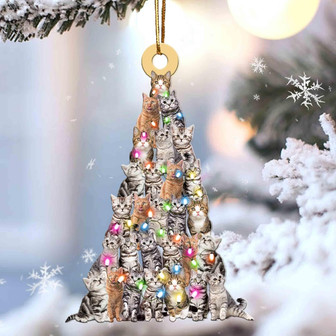 Tabby cat lovely tree gift for tabby cat gift for cat mom ornament - Thegiftio