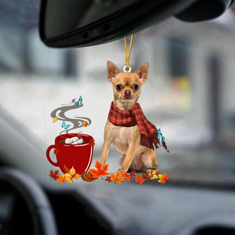TAN Chihuahua 1-Fall Chocolate-Two Sided Ornament - Thegiftio UK