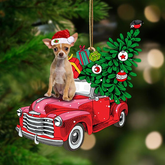 TAN Chihuahua 2-Pine Truck Hanging Ornament - Thegiftio UK
