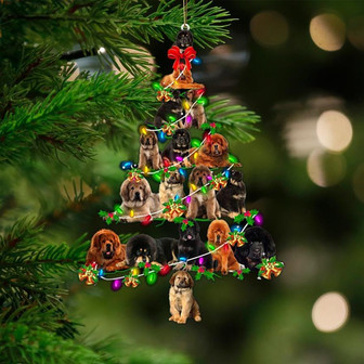 Tibetan Mastiff-Christmas Tree Lights-Two Sided Ornament - Thegiftio UK