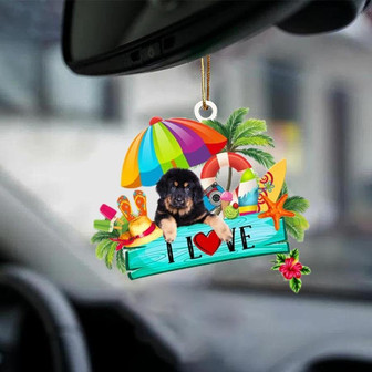 Tibetan Mastiff-I Love Summer-Two Sided Ornament - Thegiftio UK