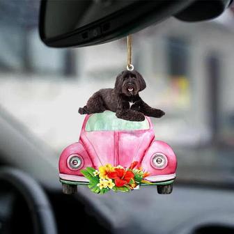 Tibetan Terrier 2-Pink Hippie Car-Two Sided Ornament - Thegiftio UK