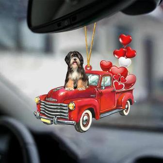 Tibetan Terrier-Red Sports car-Two Sided Ornament - Thegiftio UK