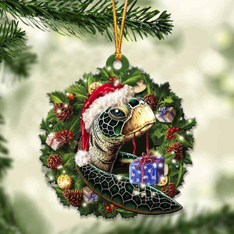 Turtle and Christmas gift for her gift for him gift for Turtle lover ornament - Thegiftio UK