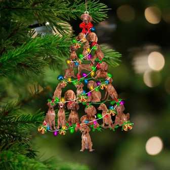 Vizsla-Christmas Tree Lights-Two Sided Ornament - Thegiftio