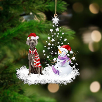 Weimaraner 1-Star Tree Hanging Ornament - Thegiftio UK